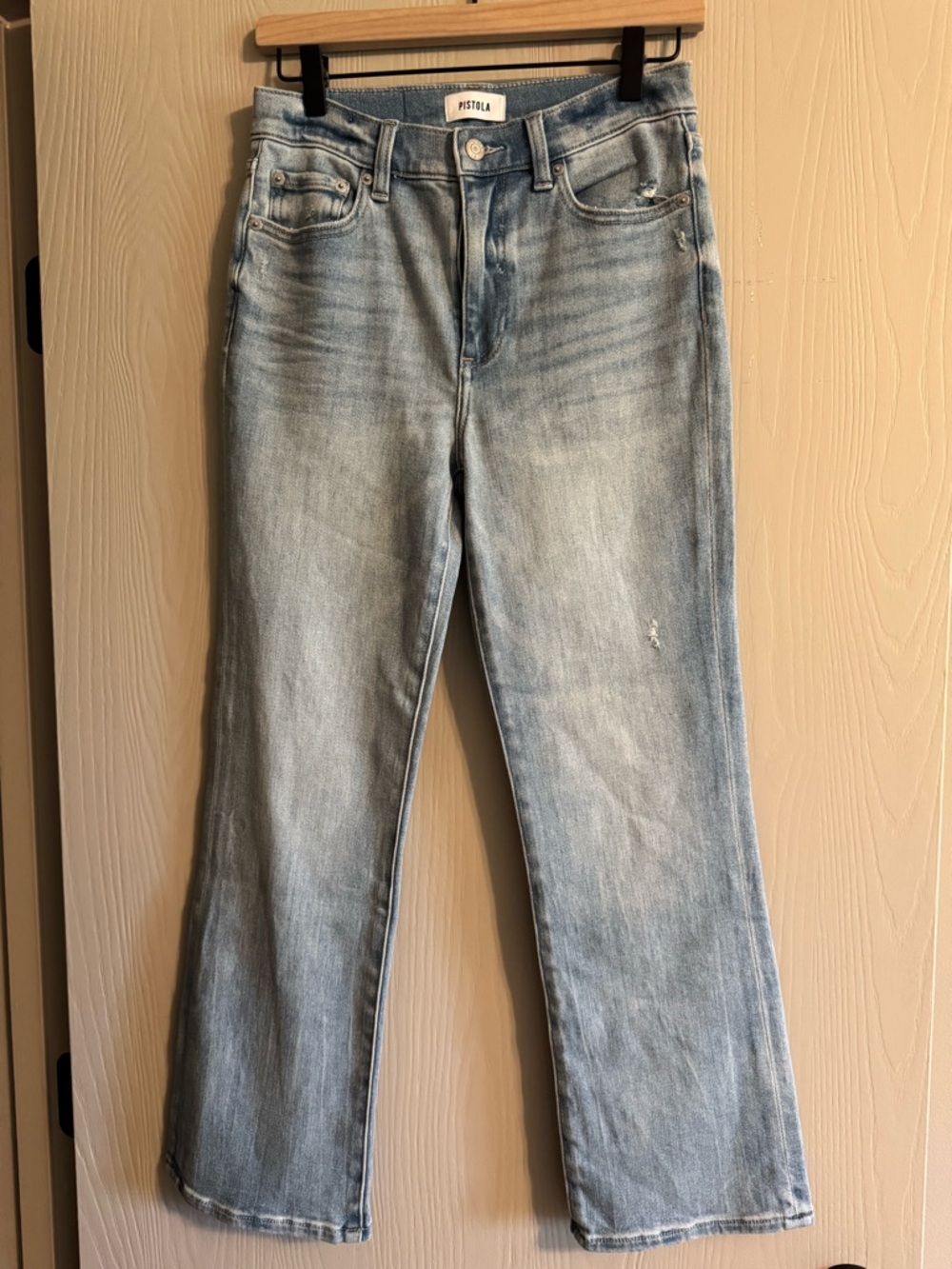 pistola Light Blue Flare Jeans short